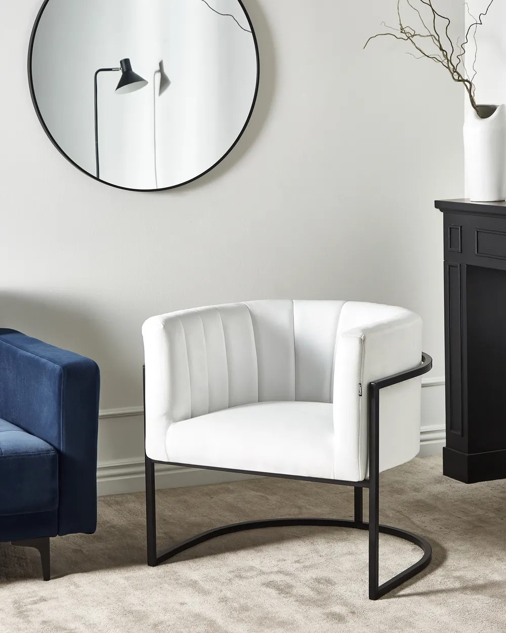 Armchair LARVIK II Velvet White