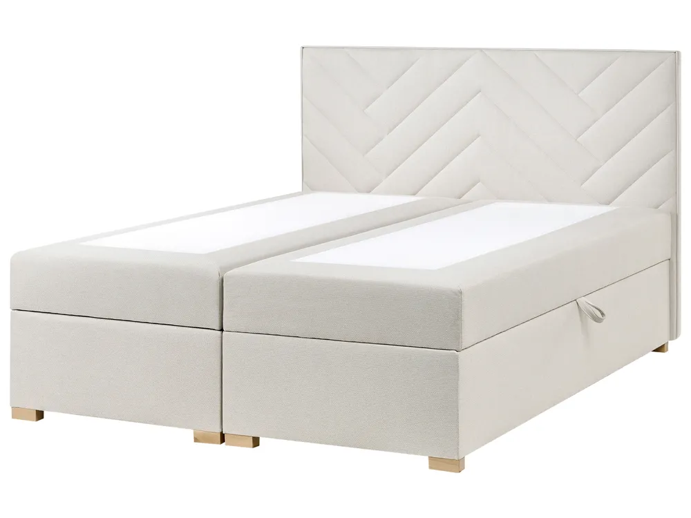 Kontinentalsäng med förvaring ESQUIRE Off-White 160 x 200 cm_1016113