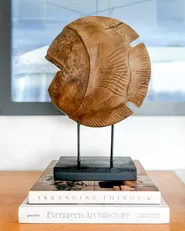 Dekorativ figur Fisk PLAICE FISH Teaktre Brun_1000922