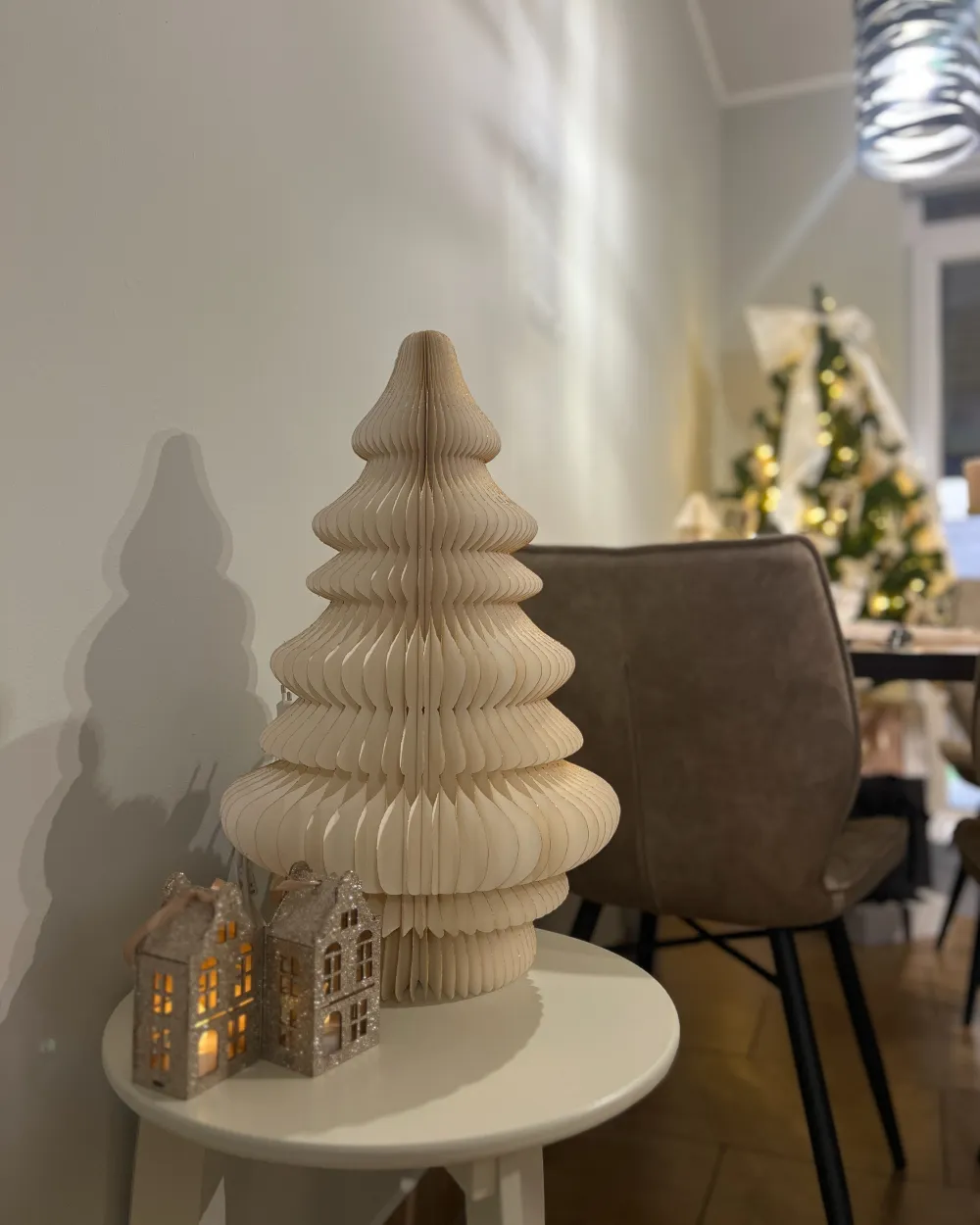 Joulukoriste Pöytävalaisin DREVJA 51 cm Joulukuusi Beige_1051717
