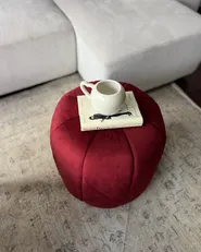 Pouffe SELBY Velvet Dark Red_1062253