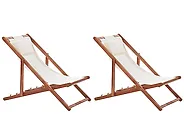 Set med 2 hopfällbara solstolar AVELLINO Akaciaträ Mörkbrun_1177635
