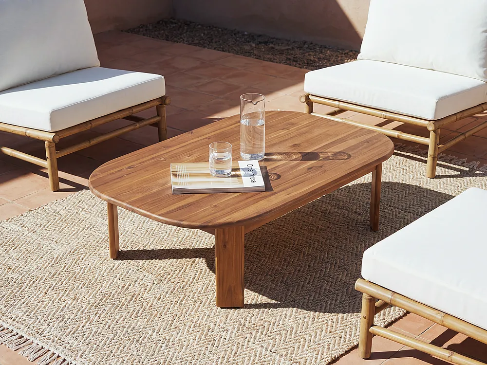 Garden Coffee Table TALSANO 120 cm 80 cm Acacia Wood Brown_1154680