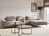 Corner Sofa 4 Seater MARIFERD Fabric Light Brown Left Hand
