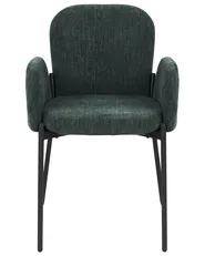 Set of 2 Dining Chairs ALBEE Fabric Dark Green_908191