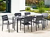 Garden Dining Set 6 Seater VERNIO Black