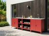 4 Piece Outdoor Kitchen Set with Sink VILAMA Red Metal