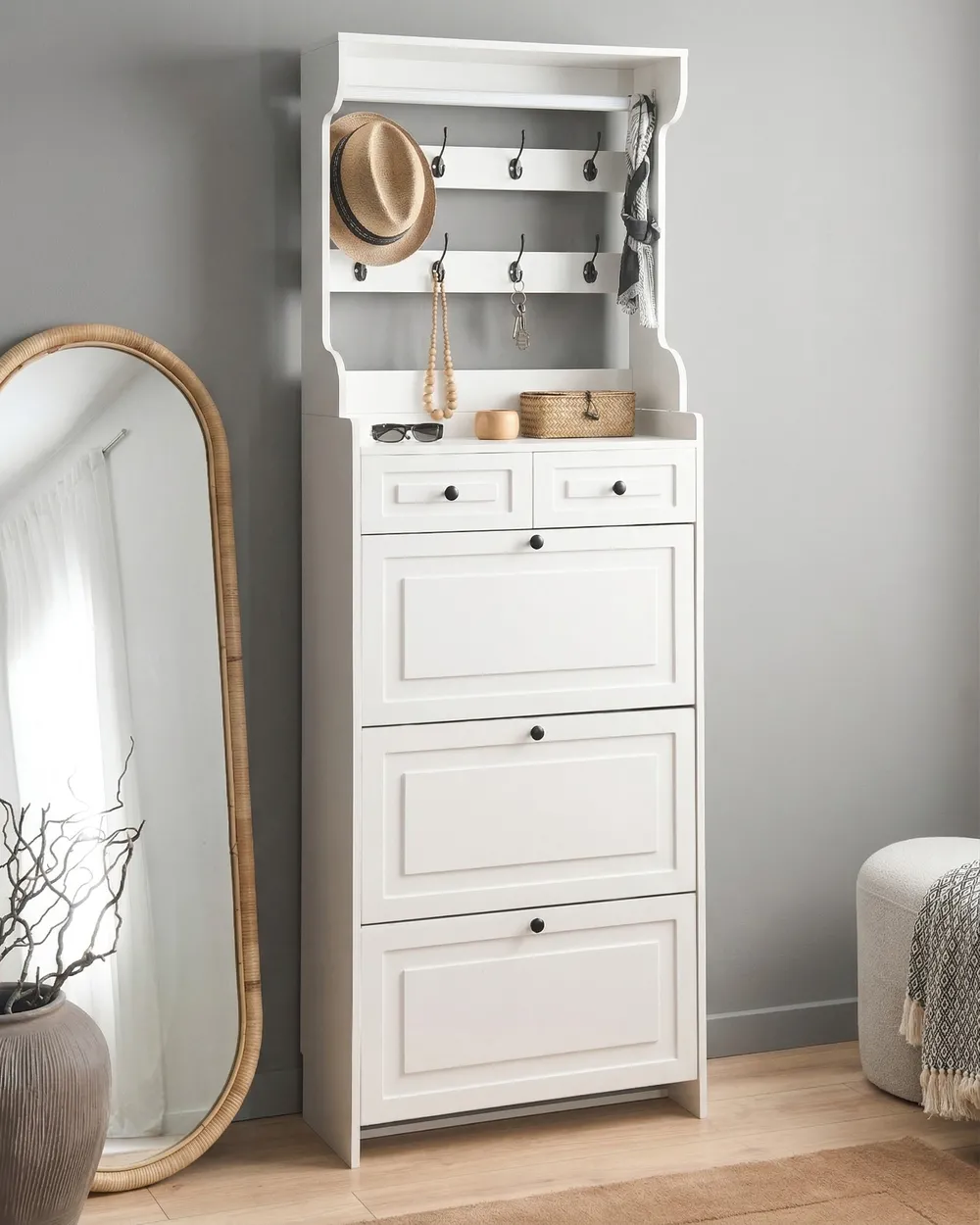 Shoe Storage Cabinet DALHOUSIE White