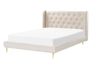 Bed Velvet FORBACH 140 x 200 cm (EU Double) Beige_843861