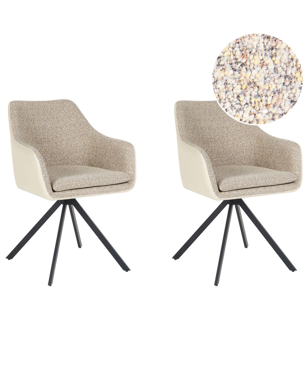 Set med 2 matstolar LITHIA Taupe