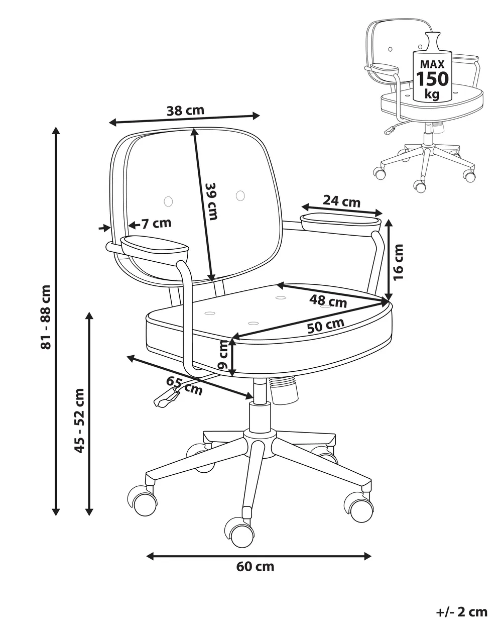 Desk Chair PARAMUS Faux Leather Beige_1007080