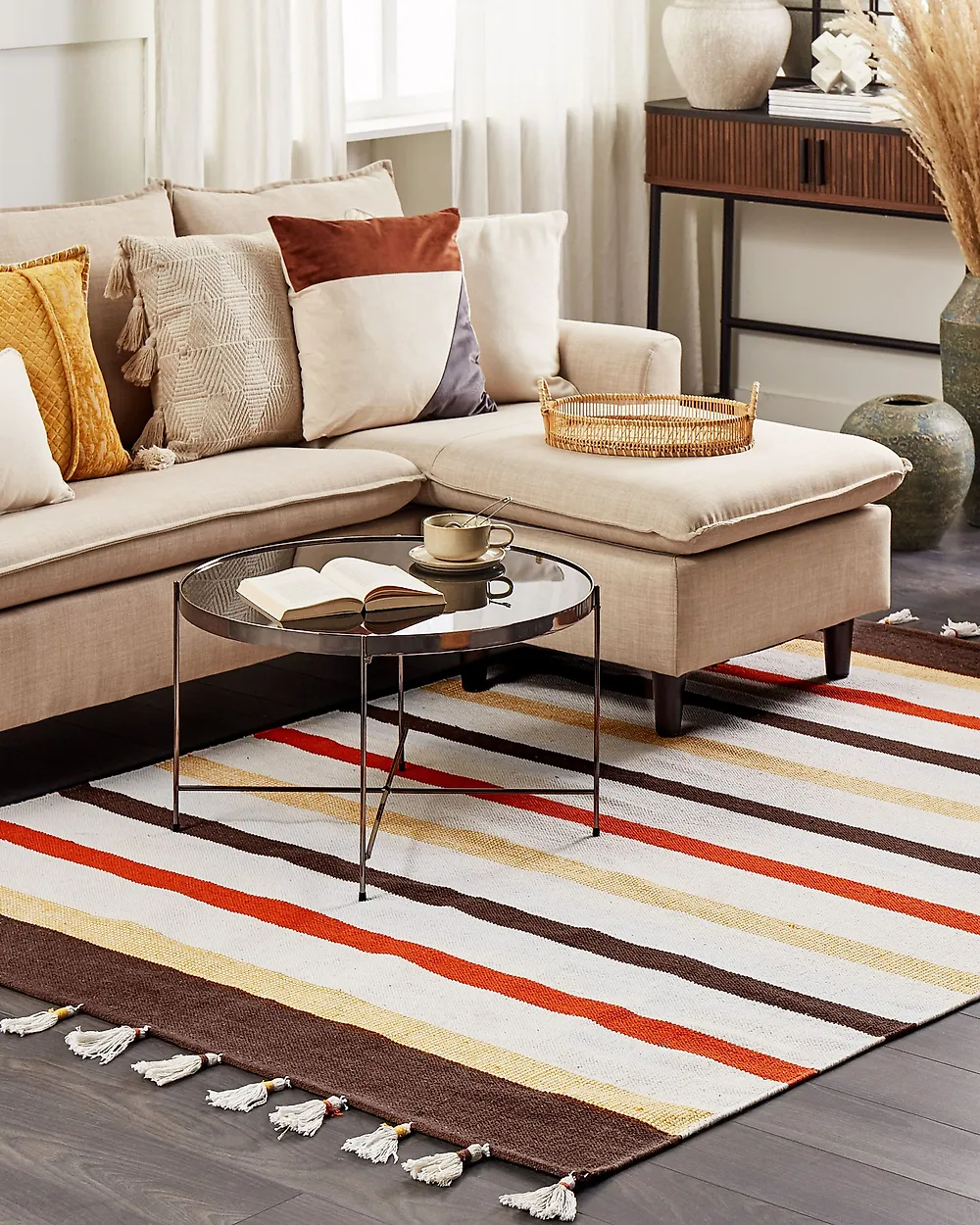 Rug HISARLI Brown 160 x 230 cm Cotton_1179934