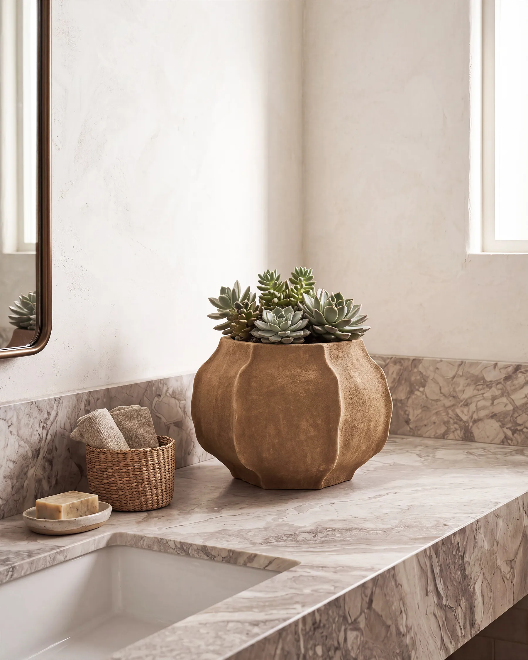 Plant Pot INNTAL 43 cm Beige_1161781