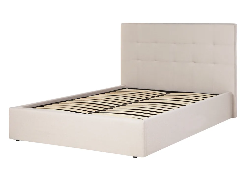 Ottoman Bed LORIENT Fabric Beige 140 x 200 cm (EU Double)_901792