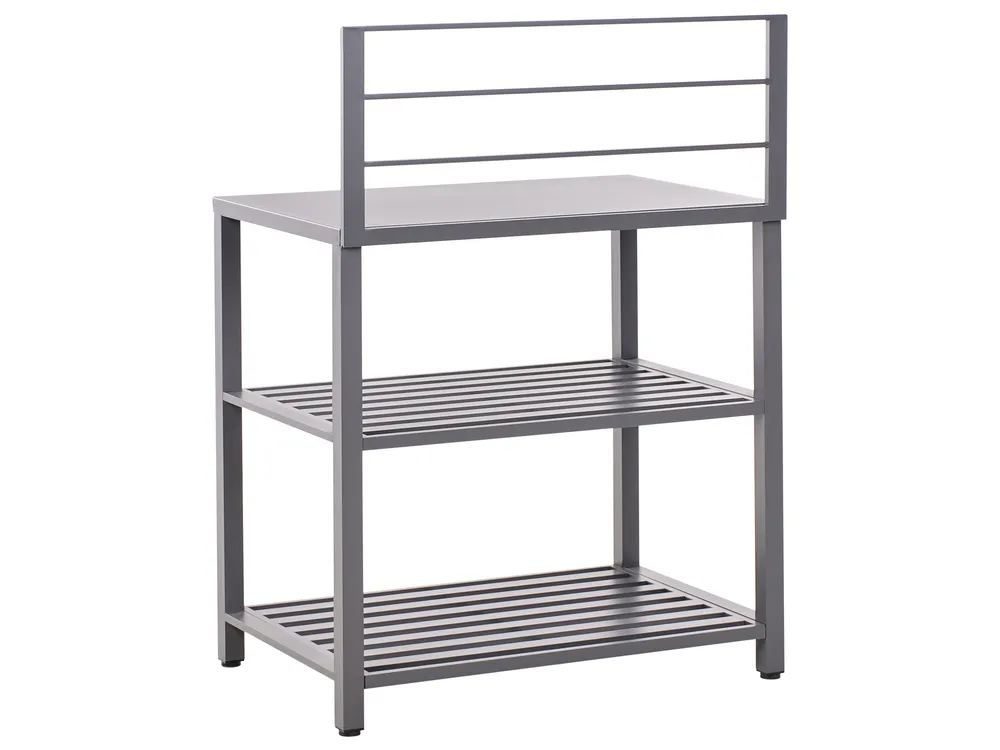 4 Piece Outdoor Kitchen Set with Sink VIGGIANO Grey Metal_981020