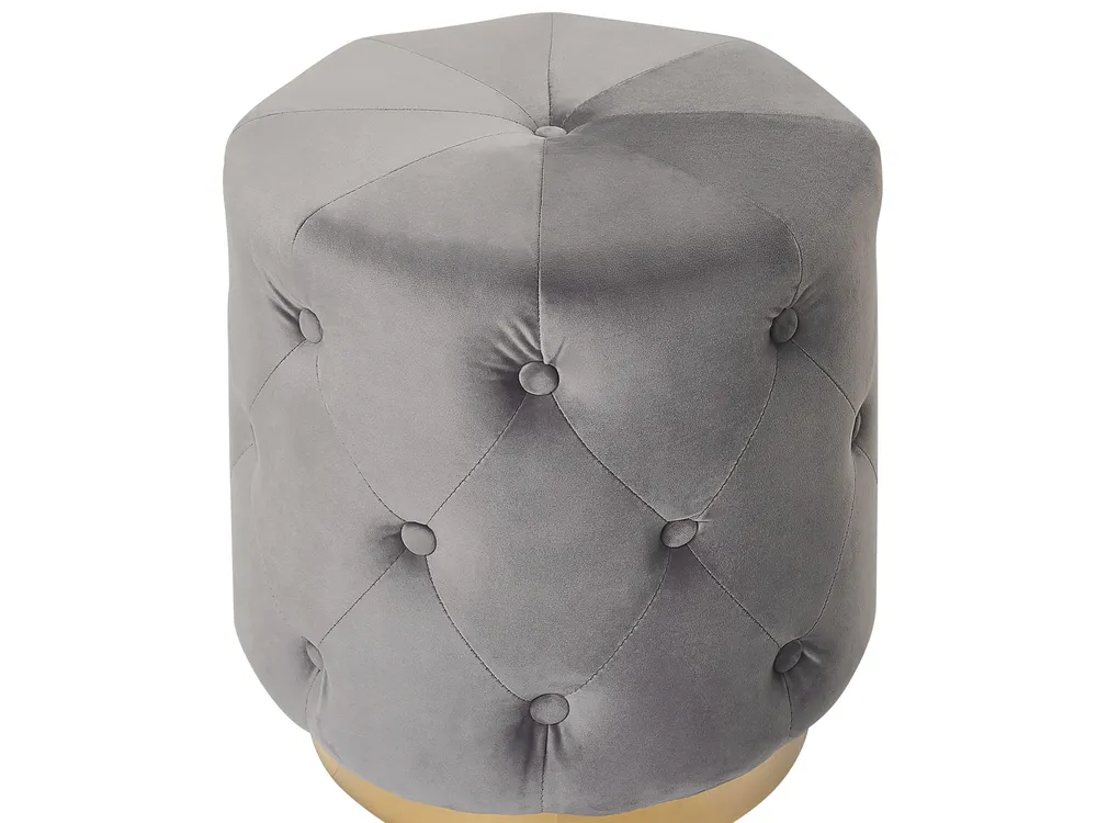 Pouffe CARROLLTON Velvet Light Grey_765898