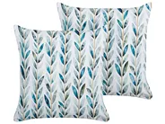 Set of 2 Outdoor Cushions LOANO Plant Pattern 45 x 45 cm Green_881295