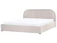 Ottoman Bed QUILLIEN Chenille Taupe 180 x 200 cm (EU Super King)_989826