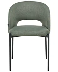 Set of 2 Dining Chairs PENNY Fabric Dark Green_1007355