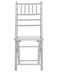 Set of 4 Dining Chairs Folding MACHIAS Beechwood Silver_775178
