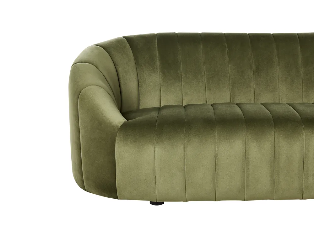 Living Room Set 6 Seater MALUNG Velvet Dark Green_884252