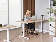 Electric Adjustable Standing Desk DESTINAS 180 cm 72 cm Light Brown/ White_1000425