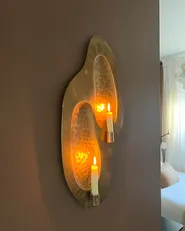 Wall Candle Holder PENICHE 60 cm Metal Gold_1027304