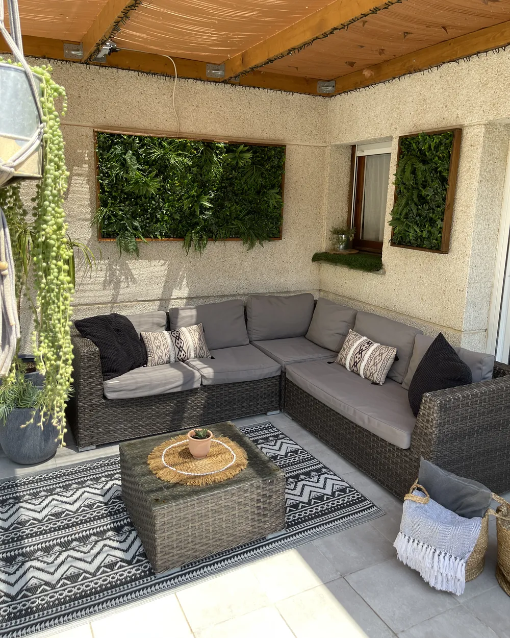 Torkkupeitto TANGIER Puuvilla 130 x 160 cm Musta_857989