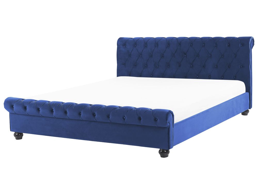 Waterbed Velvet AVALLON 180 x 200 cm (EU Super King) Navy Blue
