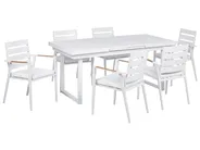 Garden Dining Set 6 Seater VALCANETTO/TAVIANO Metal White_922606