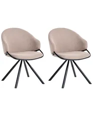 Set of 2 Dining Chairs MYSTIC Fabric Taupe_1107835