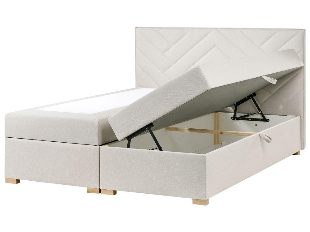 Kontinentalsäng med förvaring ESQUIRE Off-White 180 x 200 cm