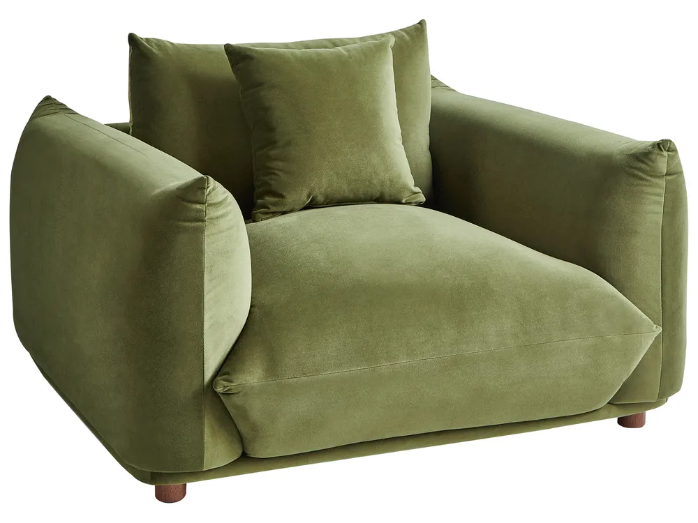 Living Room Set 5 Seater LUVOS Velvet Green_972054