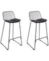 Set med 2 barstolar PENSACOLA Metall Svart