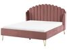 Bed Velvet AMBILLOU 160 x 200 cm (EU King Size) Pink