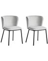 Set of 2 Dining Chairs MINA Fabric Light Grey