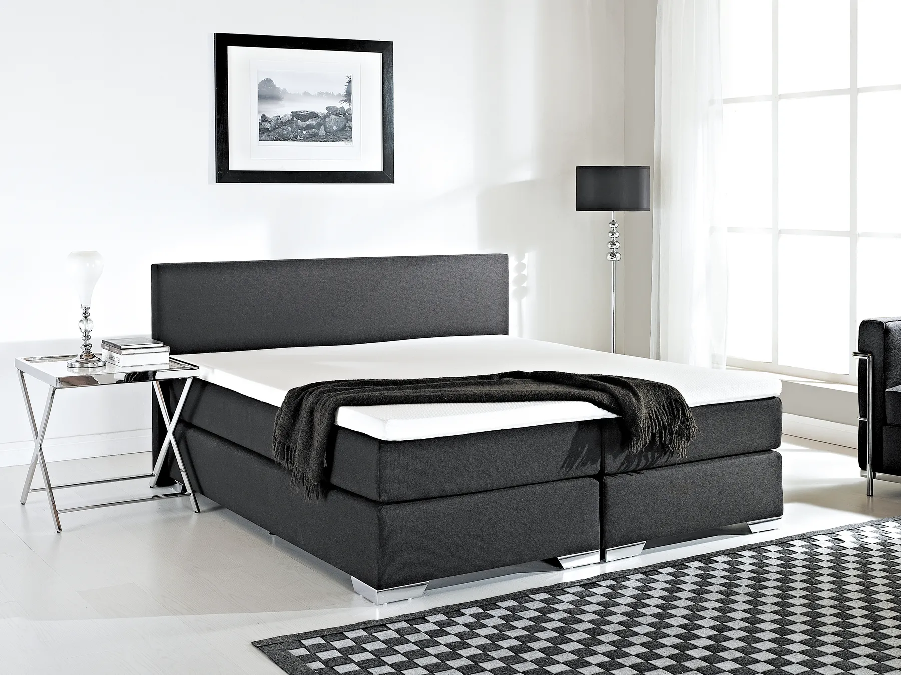Divan Bed Fabric PRESIDENT 180 x 200 cm (EU Super King) Black_15873