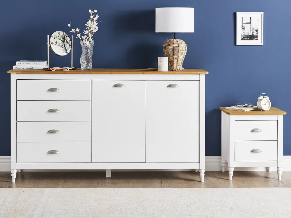 2 Door Sideboard SHILLINGTON Pine Wood White_966295