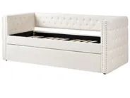 Utdragbar säng Bouclé GASSIN 90 x 200 cm Off-White_951565