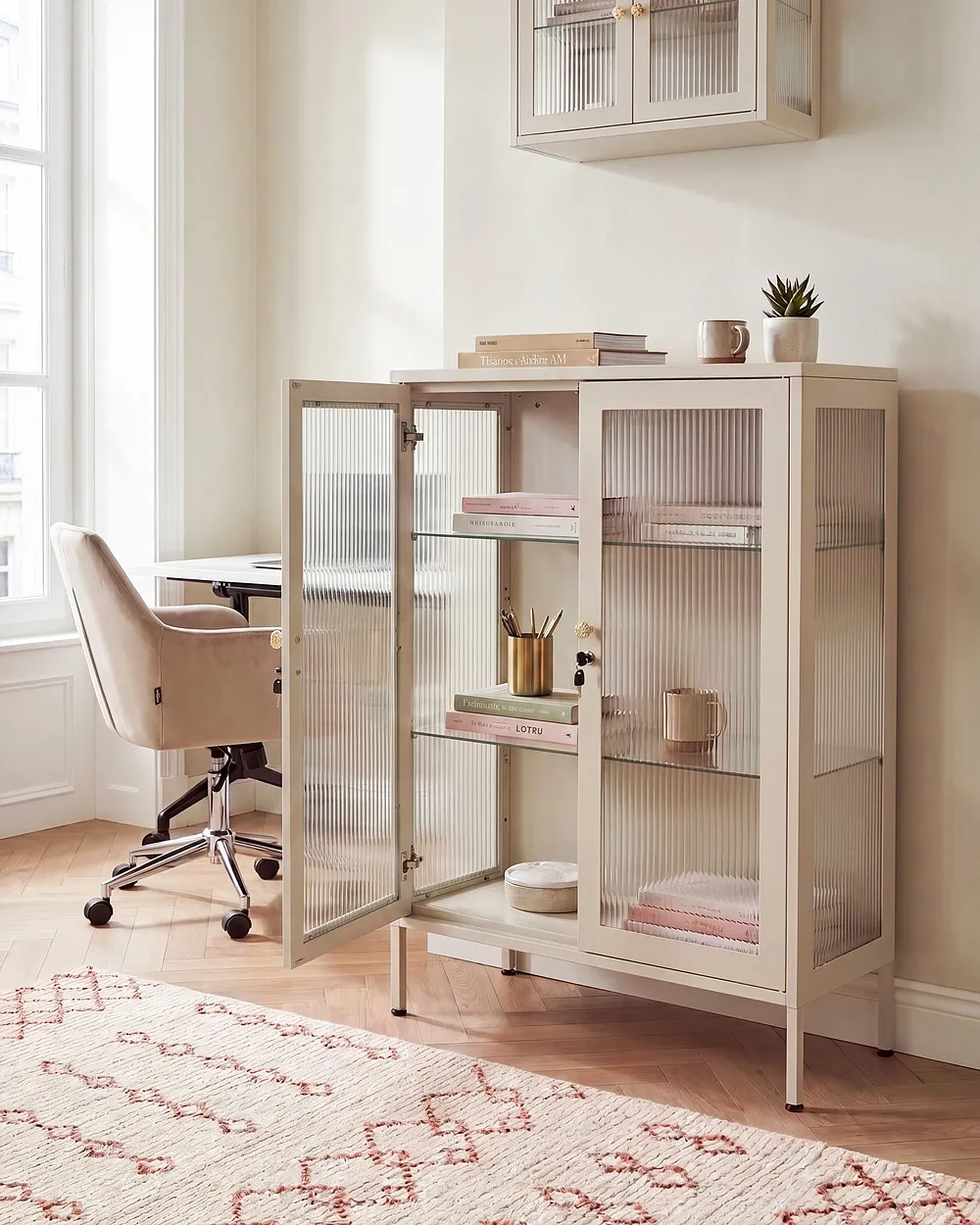 Vitriini HARLYN  90 cm Metalli Beige_1156528
