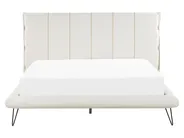 Bed Faux Leather BETIN 160 x 200 cm (EU King Size) Light Beige_788908