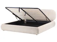Ottoman Bed CAMPAN Fabric Light Beige 180 x 200 cm (EU Super King)_1056314