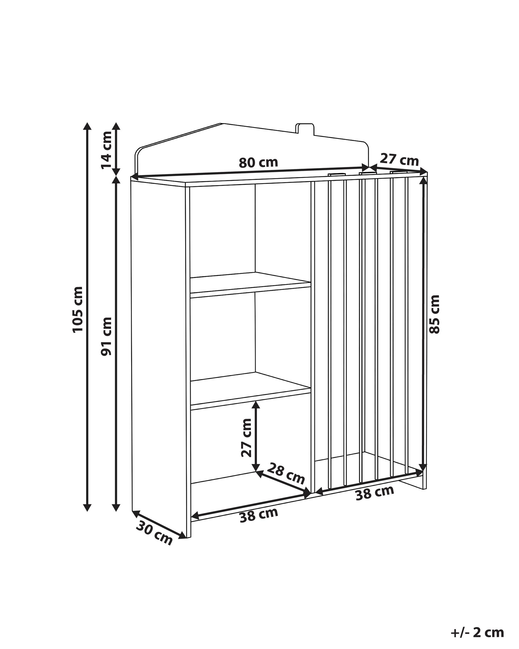 Hyllykkö 3 tasoa LACKEY 105 cm Vaaleanruskea_1088098