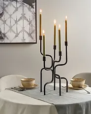 Kynttilänjalka PORRTELA 50 cm Metalli Musta_1184521