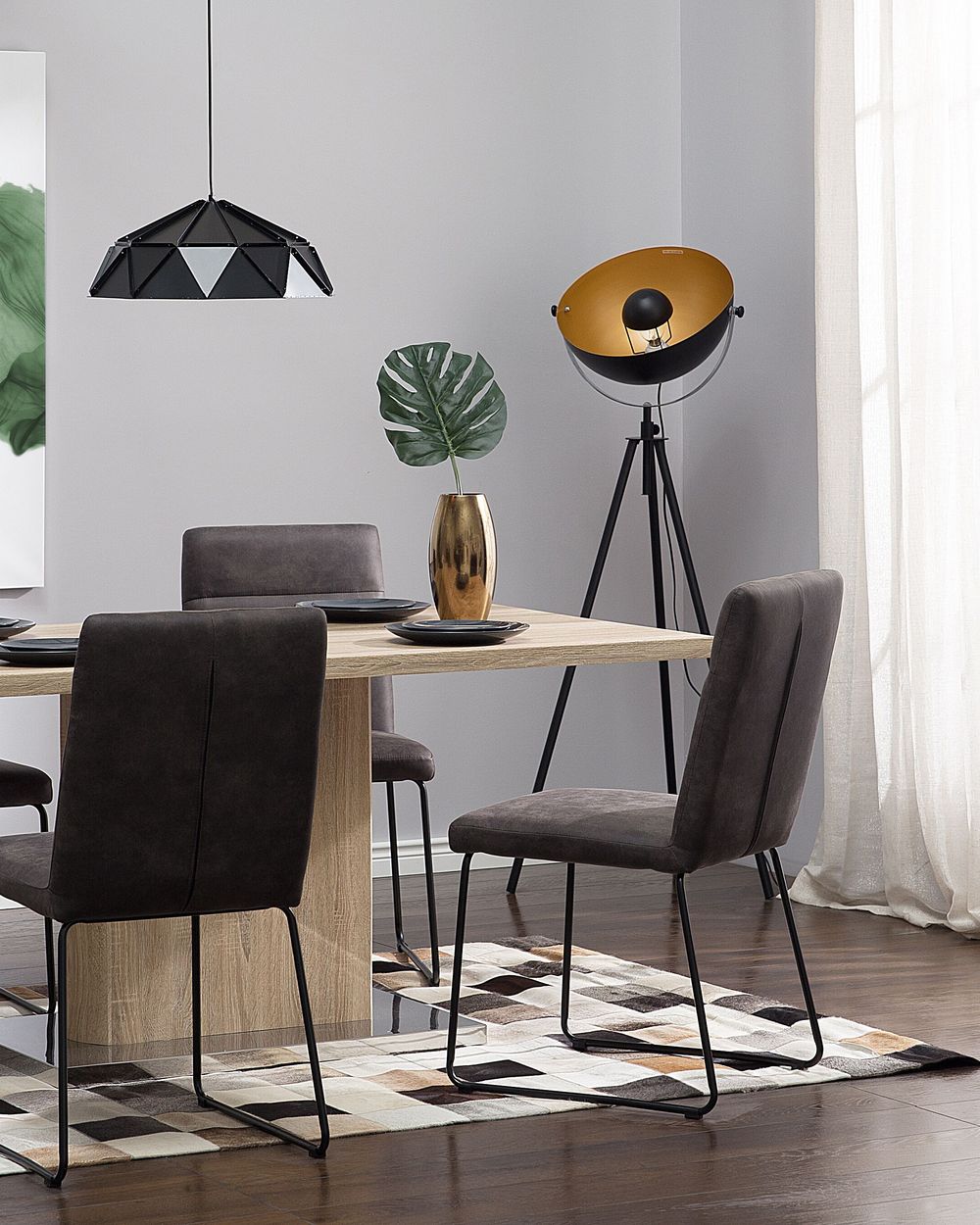 Golvlampa THAMES Metall Svart