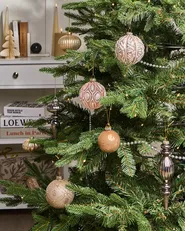 Set of 24 Baubles WINTERLIGHT Glass Rose Gold_1028467