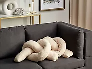 Set med 2 prydnadskuddar GLADIOLUS 172 x 14 cm Bouclé Beige Monokromt_1182734