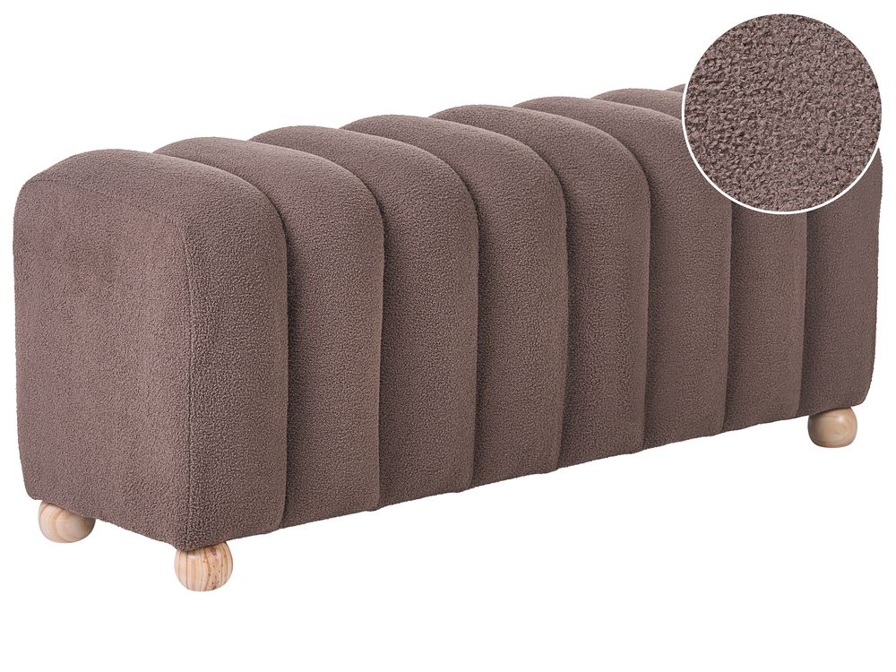 Polstret benk IDYLLWILD Bouclé Brun