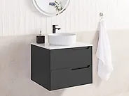 Wall Mounted Vanity Unit QUINTELA 60 cm Black_1173917