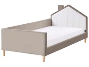 Barnsäng Hus Sammet KERVAN 90 x 200 cm Taupe_1024597